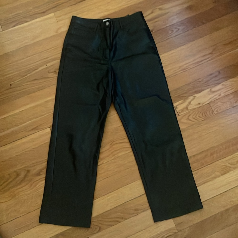 Aritzia Wilfred Black Faux Leather Pants Size 4